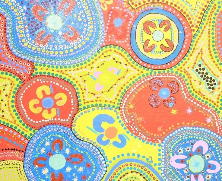 A photo of aboriginal artwork